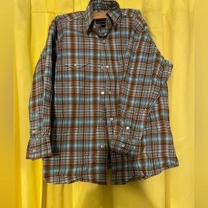 Boys, medium/10 panhandle slim, rough stock, long sleeve western shirt